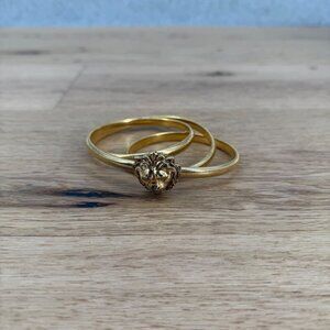 Accessocraft NYC VTG Lion Head Gold Tone Metal Stretch Coil Belt 27" 80s USA